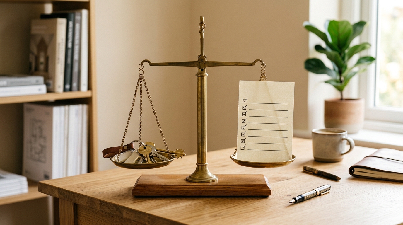 Balance scale comparing professional buyers advocacy against independent DIY property purchasing