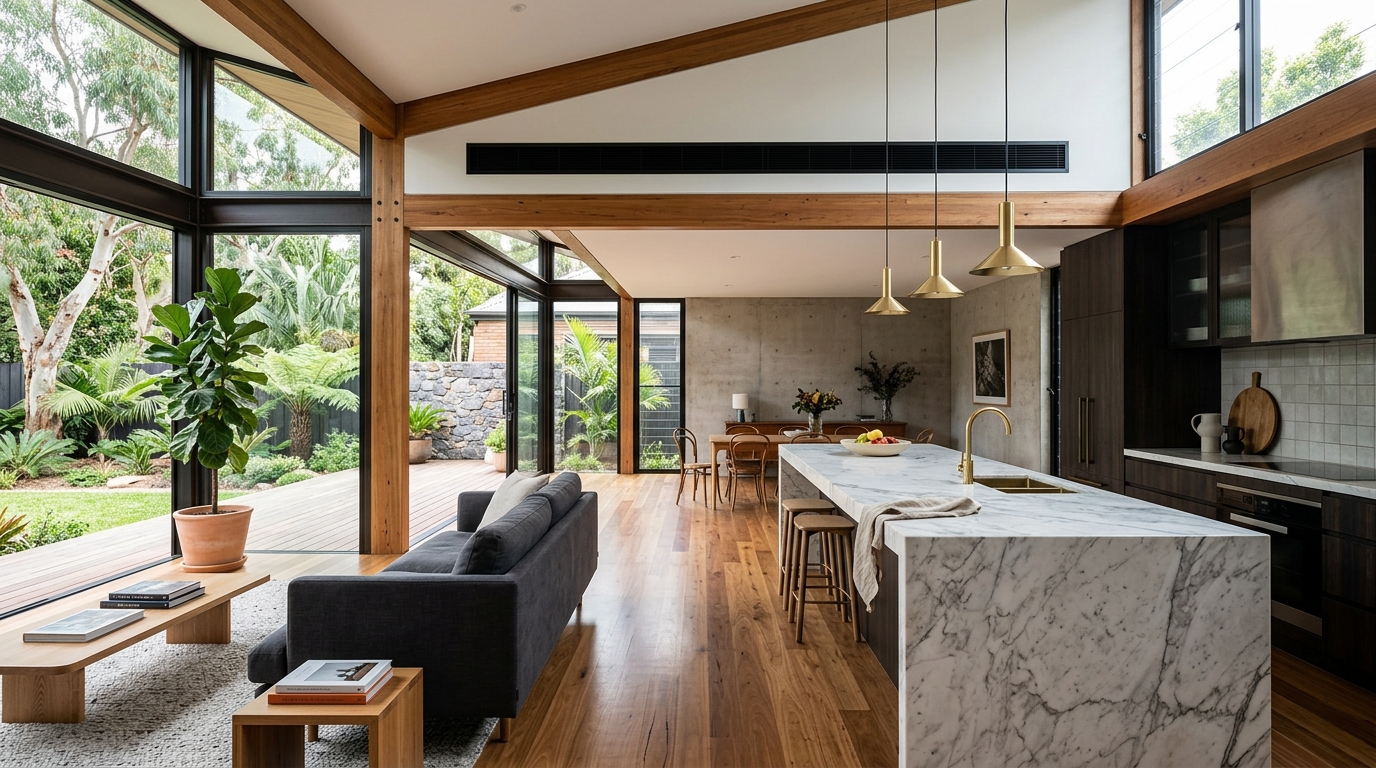 High-end interior architectural finishes highlighting Division 40 and 43 depreciation assets