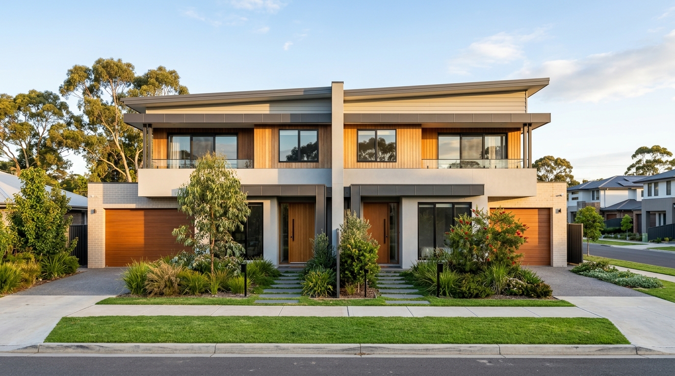 Connected modern suburban properties symbolizing home equity leverage and portfolio expansion